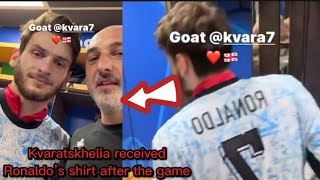 Kvaratskhelia received Cristiano Ronaldo’s shirt after the game. ❤️