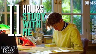 LIVE | 11-HOUR study with me (part1)📚🌧 rain sounds & pomodoro timer 60 & 10