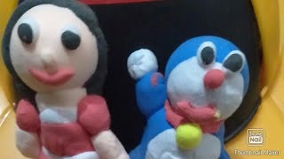 Doraemon and his friend / puppet show / funny video / review of playing cars / clay modeling