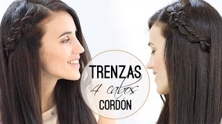 Peinados con trenzas  "Trenza 4 cabos de cordón"