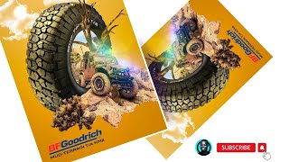 Goodrich Tyre Advert Poster Design in Pixellab