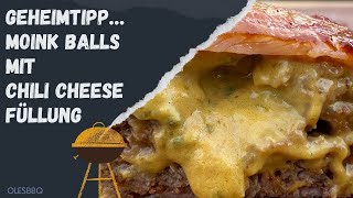 Moink Balls mit Chili Cheese Sauce & Bacon / Hackfleischbällchen vom Smoker / Mein Grill Rezept