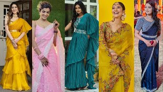 Beautiful saree collection//New Saree Designs 2024 Party Wear Chiffon Saree Pakistani Designer Saree