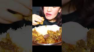 Asmr Eating Oily Spicy Mutton Curry with Rice #shorts #ytshorts #youtubeshorts