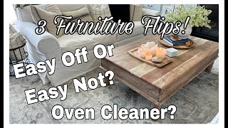 OVEN CLEANER TO STRIP FURNITURE?? || 3 FURNITURE FLIPS || DOES IT WORK? || DIY || WEATHERED WOOD :)