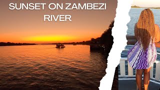 {4k} Sunset Cruise on Zambezi River near Victoria Falls (Watch till the end for the perfect sunset)