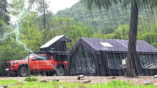 ❓How To BATMAN Camping in the Heavy Rain?? with NEW Inflatable Tent