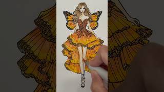 Butterfly Dress Coloring #butterfly #dress #coloring #oddlysatisfying