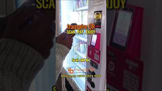 Student using the transpire QR Cashless Payment Terminal to buy a snack from vending machine