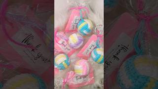 Made my first 5 orders in Crochet Volleyball ball keychain in pastel colors ☺️