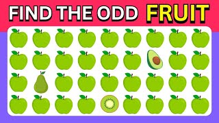 Find the Odd Emoji Out !🍏Green Apple Edition 🍎| Fruit Challenge