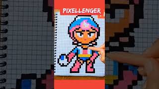 Как рисовать по клеткам Джанет Brawl Stars How to Draw Janet Pixel Art