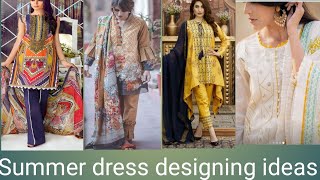 New stiching ideas for printed embroided lawn dresses.latest designing of lawn dresses