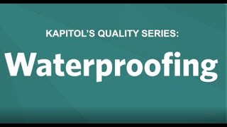 Quality Series - Waterproofing