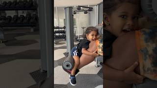 Asharn working out in the Gym. #funny #lol #babyexercises #viral #funnycute #funniestvideo