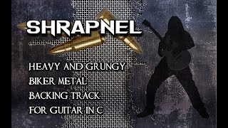 Shrapnel - Heavy and Grungy Biker Metal Backing Track For Guitar in C (GROOVY!)