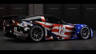 Forza Motorsports paint booth hyper-lapse, 'Merica themed Corvette