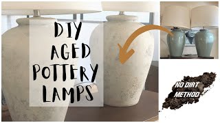 Easy Way To Get That Aged Pottery Look WITHOUT DIRT | Thrifted Table Lamps | ASMR