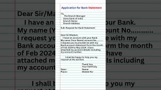 Application For Bank Account Statement |  #bankapplication