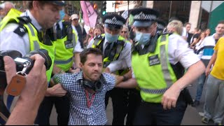 Minor scuffle with police as Extinction Rebellion protesters arrested in Central London