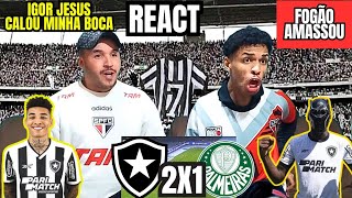 REACT BOTAFOGO 2 X 1 PALMEIRAS FOGÃO AMASSA - VANTAGEM MÍNIMA LIBERTADORES 2024