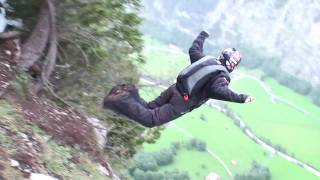 BASE Jump off High Nose, Lauterbrunnen, Switzerland