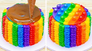 Amazing Miniature Rainbow Chocolate Cake Decorating 🌈Rainbow Buttercream Pop It Cake By Baking Yummy