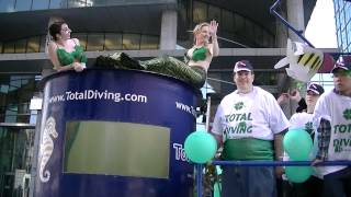 Montreal Scuba Diving Mermaids Getting Ready for the St. Patrick Parade