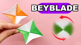 EASY ORIGAMI PAPER BEYBLADE I How to make a moving toy