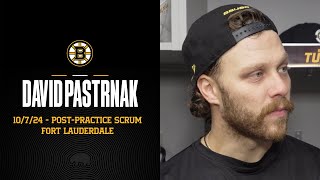 Pastrnak Speaks to Media Following Practice in Florida