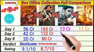 Vikram Vs KGF 2 Vs Major Vs Samrat Prithviraj  Movie Box Office Collection Day 8 Comparison 2022 ।।