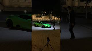 Night photography with the Lamborghini Huracan Evo in London #shorts #photography #supercars #car