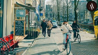 Spring Walk in the Center of Amsterdam, 4K 60 FPS