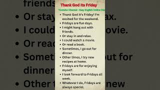 Thank God it's Friday! I'm excited for the weekend! 😊  #english #fridayfunday