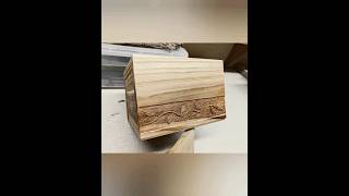 Burrs used to carve a vine on a small wooden bin #woodworking #carving #dremel