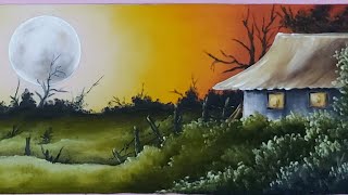 02 - Pintura de barrinha (paisagem noturna)