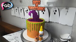 Bolo de Halloween com Drip Cake de Chantilly