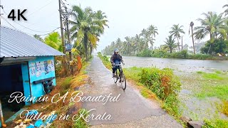 Relaxing Rain Walk in Beautiful River Side Kerala, India | Nature Sounds for Sleep | ASMR