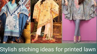 Different styles of stiching a lawn printed kurti. designer lawn kurti styles.