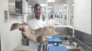 Hamour Fish cutting| 30 kgs Hamour Fish giant Filleting| $300/KG