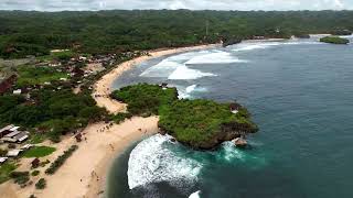 Drone Pantai Krakal Kukup Gunung Kidul, dekatnya Pantai Baron