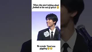 Riku started talking about football at the end of speech Yusei was giggling 😂😂 #mybeautifulman