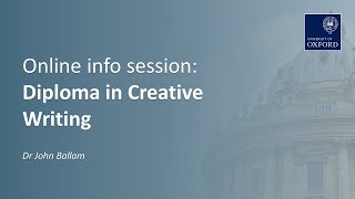 Diploma in Creative Writing | Online information session