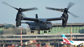 US AIR FORCE / CV 22B- OSPREY / landing & takeoff HAMBURG AIRPORT