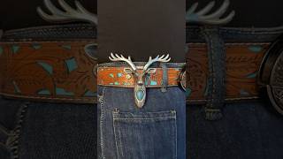 How about deer?#western #westernfashion #deer #turquoise #knife #fy #buckle