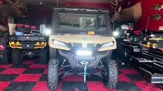 CFMOTO UFORCE XL1000 12 inch light bar and 4 inch LED pod lights