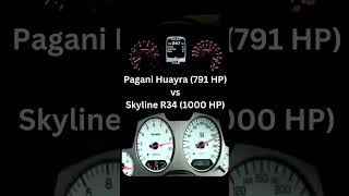 Nissan Skyline GTR vs Pagani Huayra  #fast #skyline #gtr