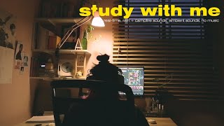 study with me 🌞 1.5-hour real-time, no breaks + rain and thunderstorm sounds, no music