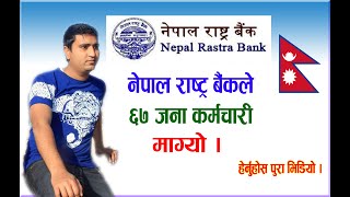 Vacancy open in Nepal Rastra Bank, नेपाल राष्ट्र बैंकले माग्याे ६७ जना कर्मचारी #Nepal