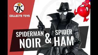 Hasbro Marvel Legends Series Spider-Man Noir and Spider-Ham Action Figures Unboxing and Review